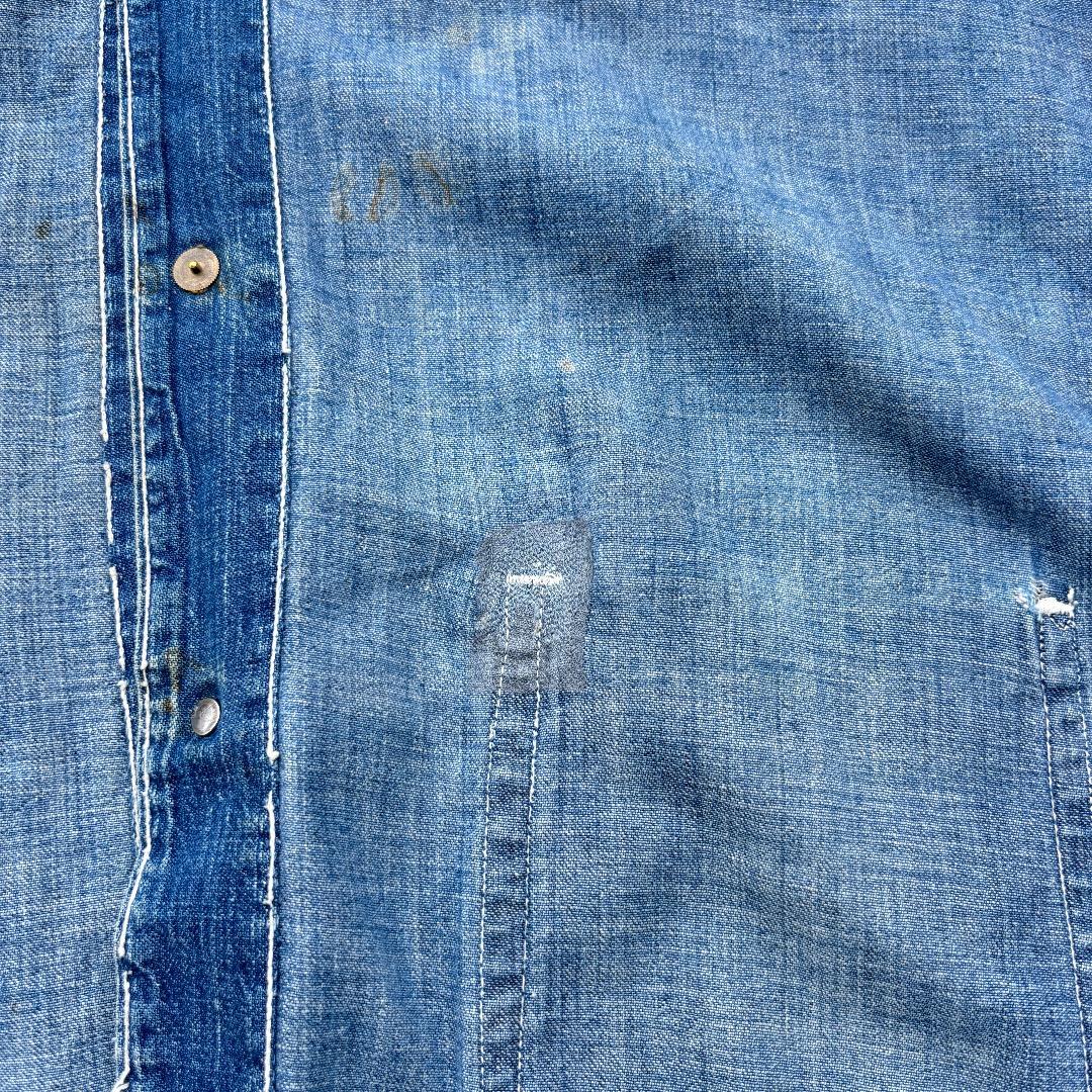 40s WWⅡ 大戦デニムカバーオール 2ポケ ドーナツボタン