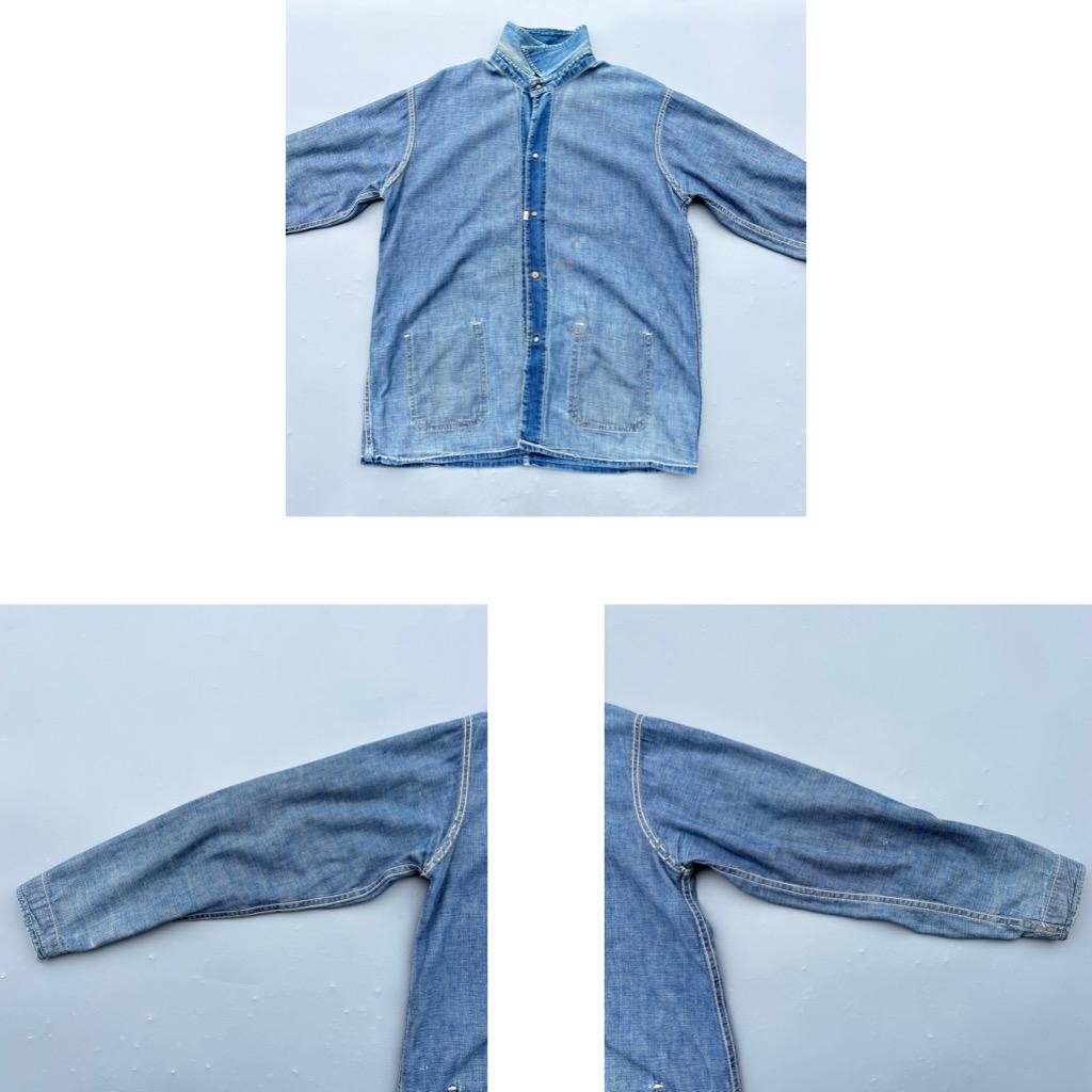 40s WWⅡ 大戦デニムカバーオール 2ポケ ドーナツボタン