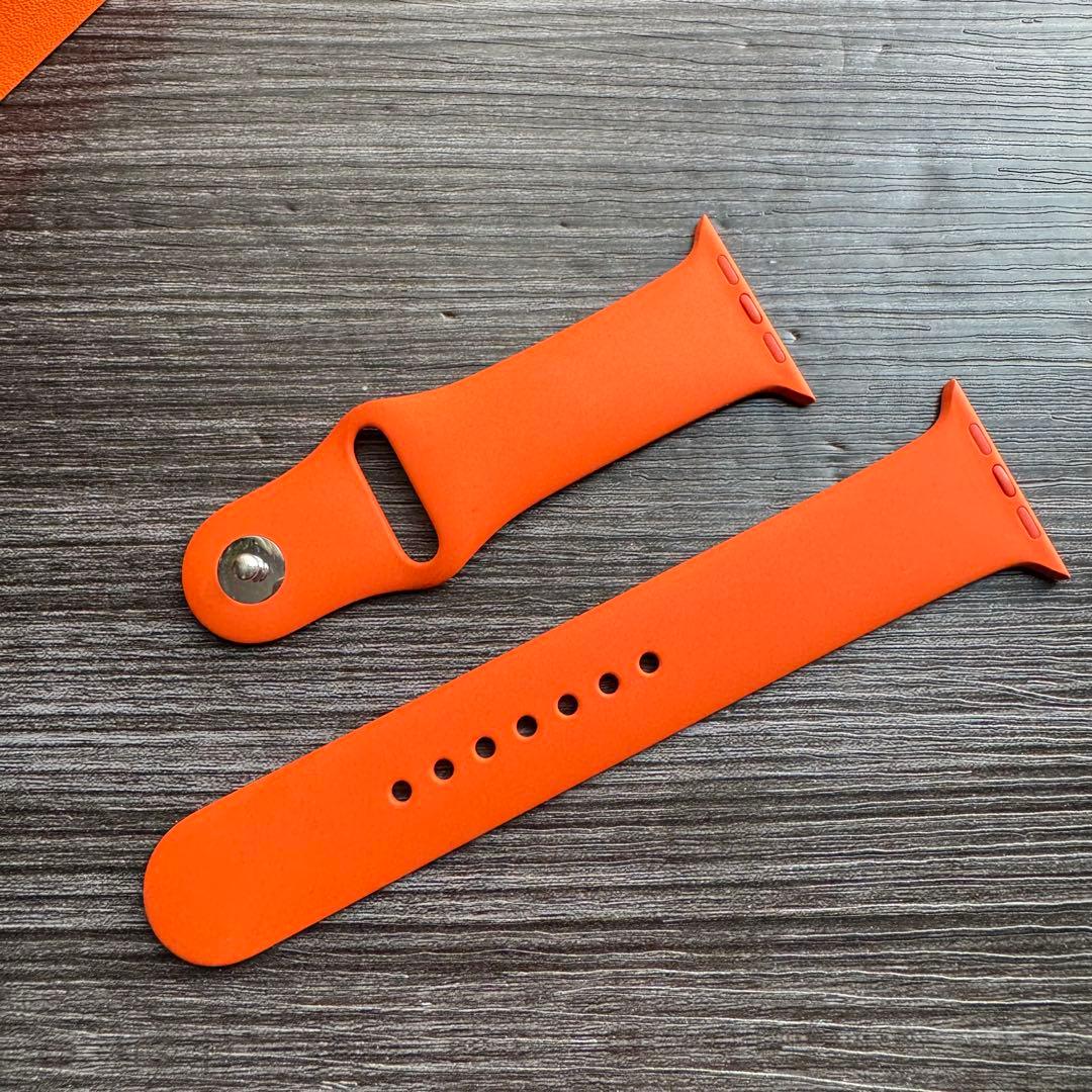 2851 Apple Watch エルメス　オレンジ　スポーツバンド　ラバー