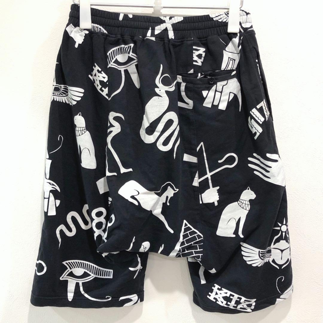 KTZ 名作　完売品　総柄 スウェット サルエルパンツ ハーフパンツ モノトーン