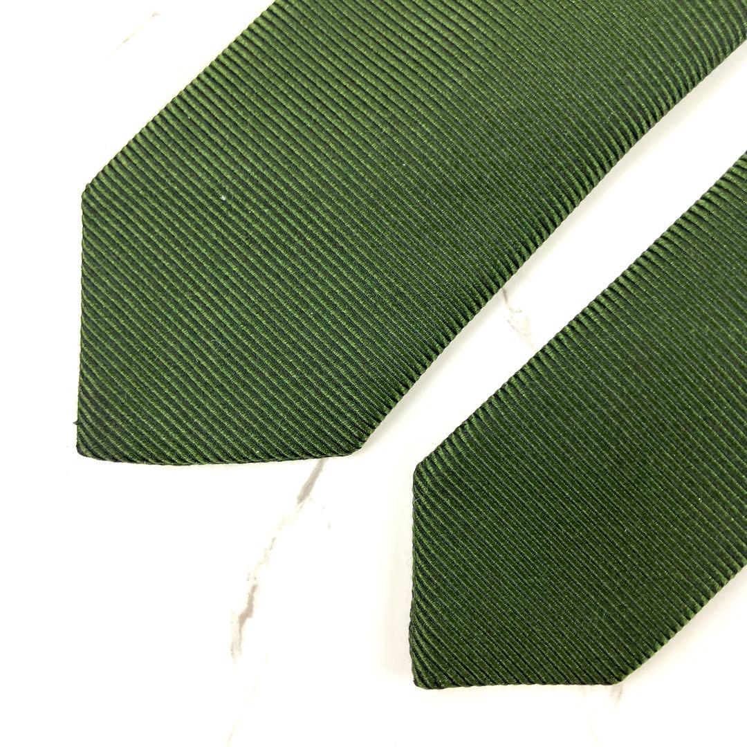 極美品　ボッテガヴェネタ　ネクタイ　ナロータイ　ソリッド　ダークグリーン