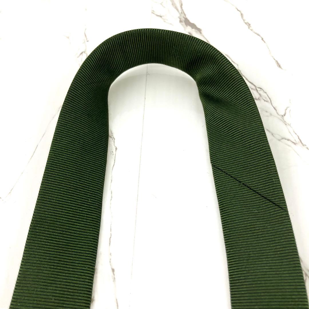極美品　ボッテガヴェネタ　ネクタイ　ナロータイ　ソリッド　ダークグリーン