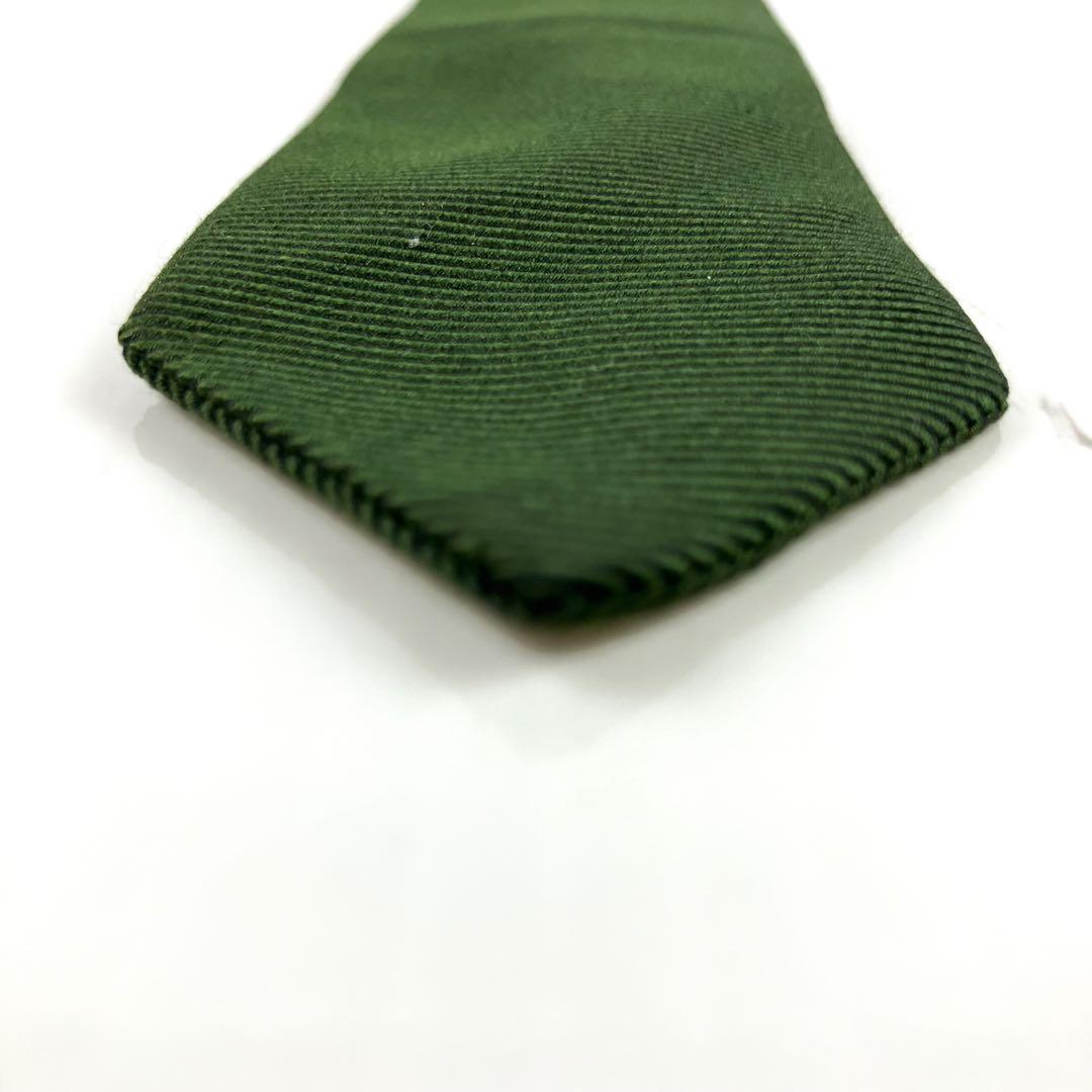 極美品　ボッテガヴェネタ　ネクタイ　ナロータイ　ソリッド　ダークグリーン