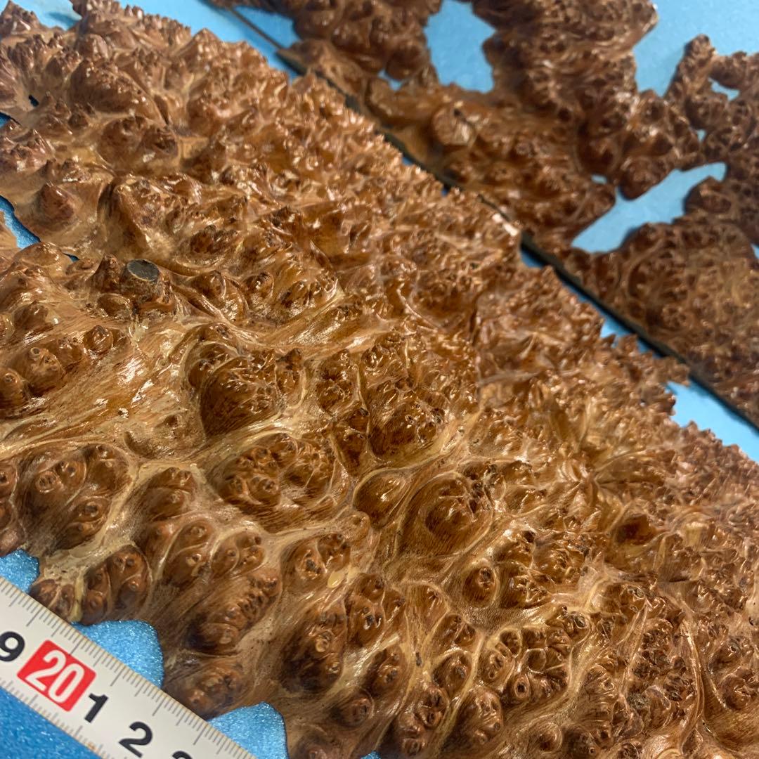 希少極上葡萄杢玉杢瘤バール材置物素材　2個セット