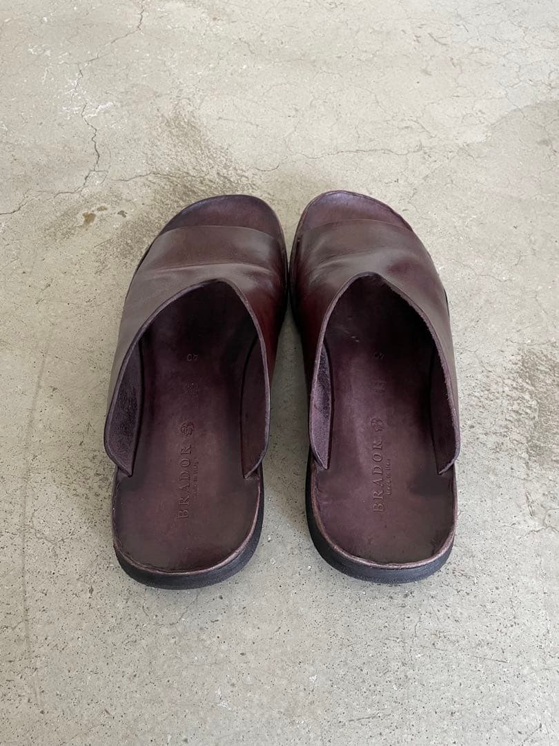 BRANDORブラドール　本革 レザーサンダル　スリッポン