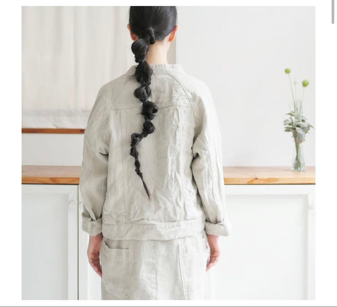 Si-Si-Si Comfort リネン スタンドカラージャケット ECRU