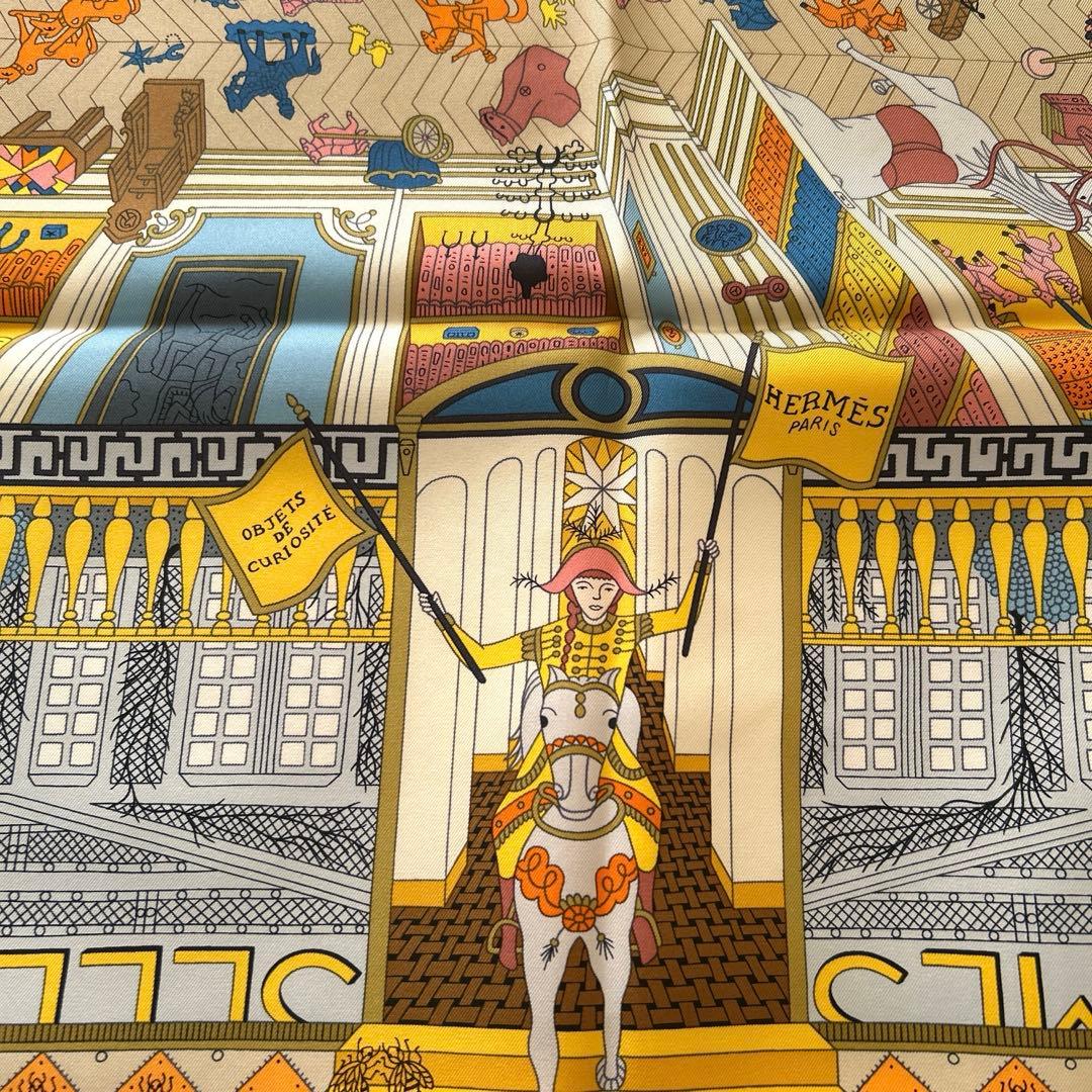 【美品】エルメス HERMES スカーフ カレ90 オブジェ・ドゥ・キュリオジテ