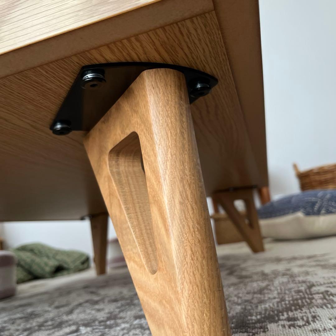 木製 リフトUPセンターテーブルモクアシ　 ネーベル/デュエ　 ナチュラルカラー