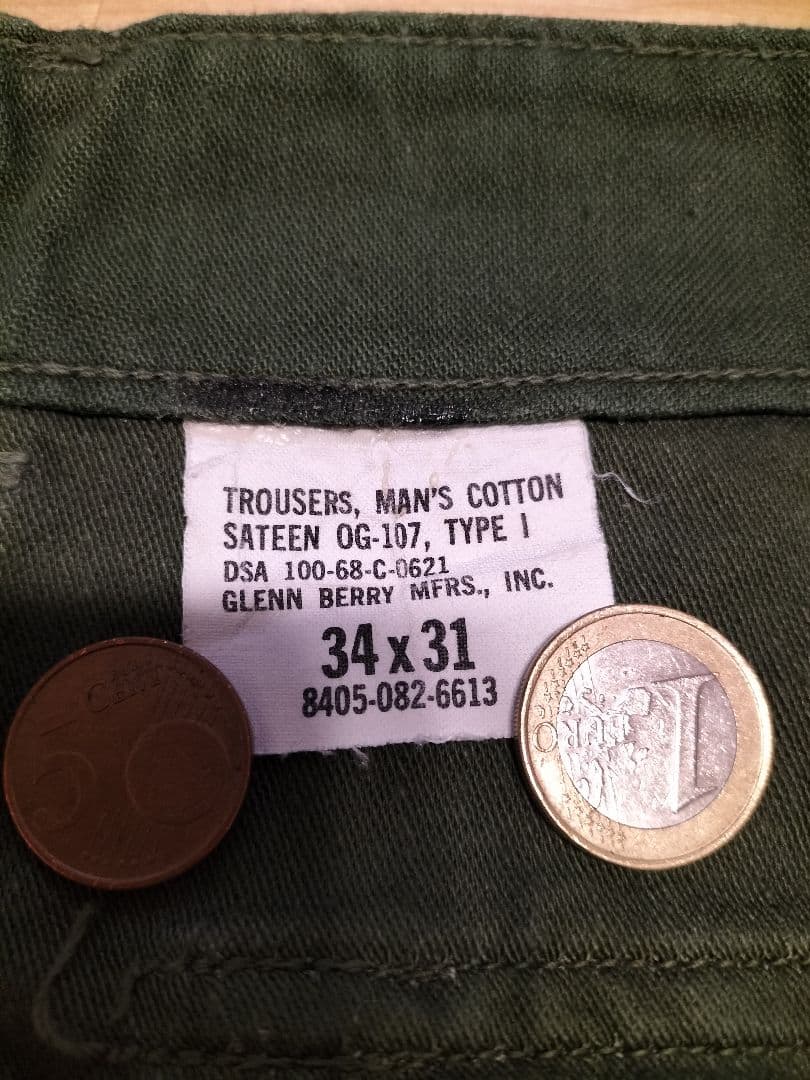 60s US ARMY（米軍）OG107ベイカーパンツ TALONジップ
