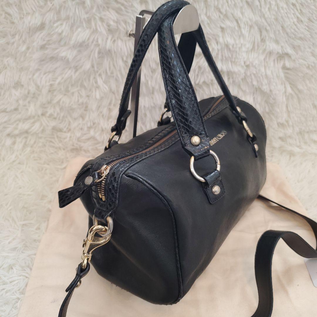 ⭐美品⭐JIMMY CHOO ミニドラムバッグ 2way ショルダーバッグ 蛇