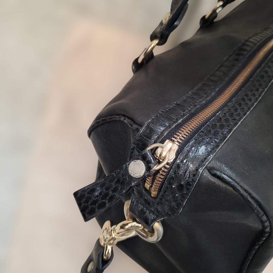 ⭐美品⭐JIMMY CHOO ミニドラムバッグ 2way ショルダーバッグ 蛇