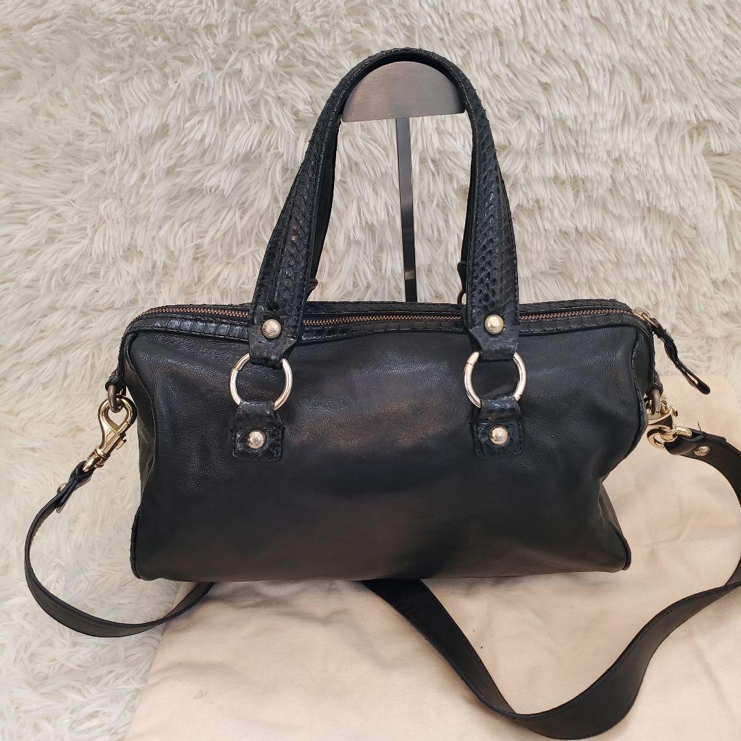 ⭐美品⭐JIMMY CHOO ミニドラムバッグ 2way ショルダーバッグ 蛇