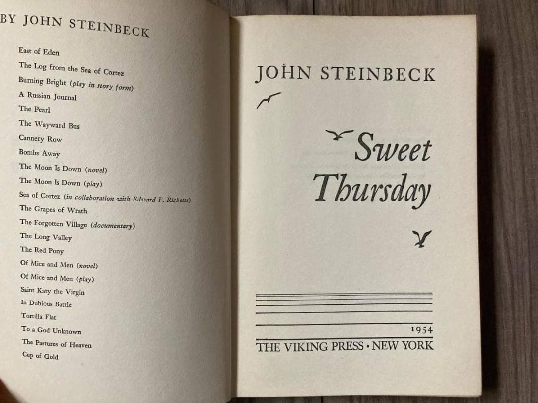 ジョンスタインベック John Steinbeck Sweet Thursday
