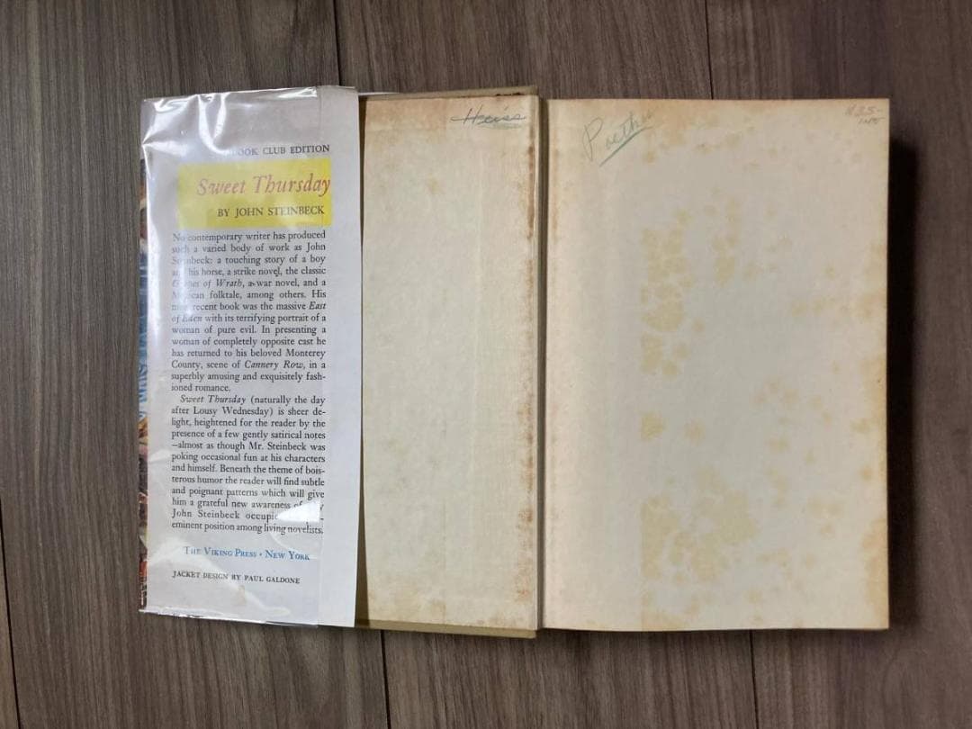 ジョンスタインベック John Steinbeck Sweet Thursday