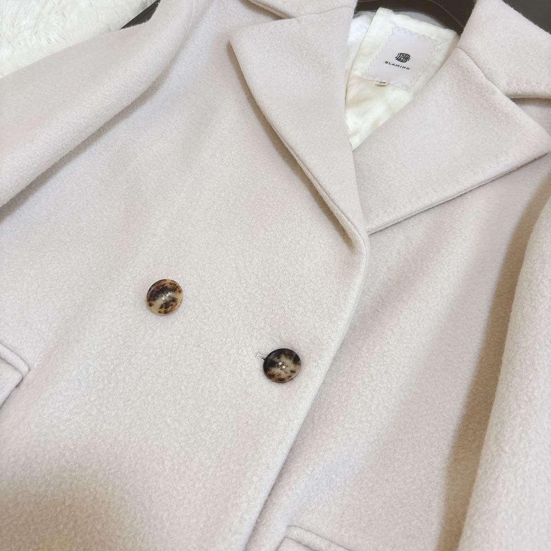 定価25.3万円☆BLAMINK ブラミンク ウールダブル2ボタンロングコート