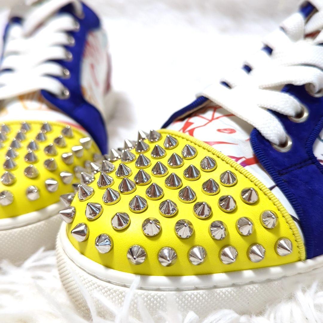 美品Christian Louboutin　スタッズ　スエード　スニーカー　38