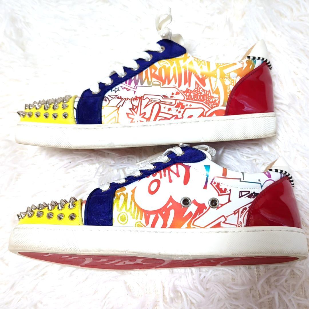 美品Christian Louboutin　スタッズ　スエード　スニーカー　38