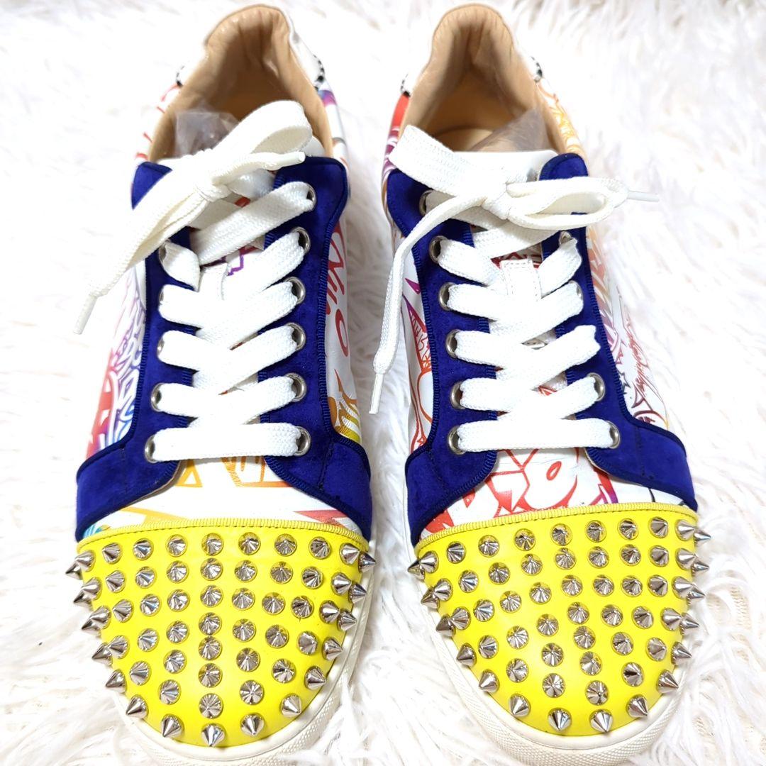 美品Christian Louboutin　スタッズ　スエード　スニーカー　38