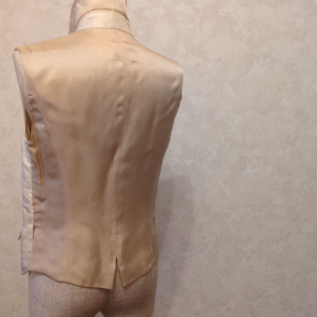 アイボリー 雪の結晶模様 ノースリーブベスト エルメス