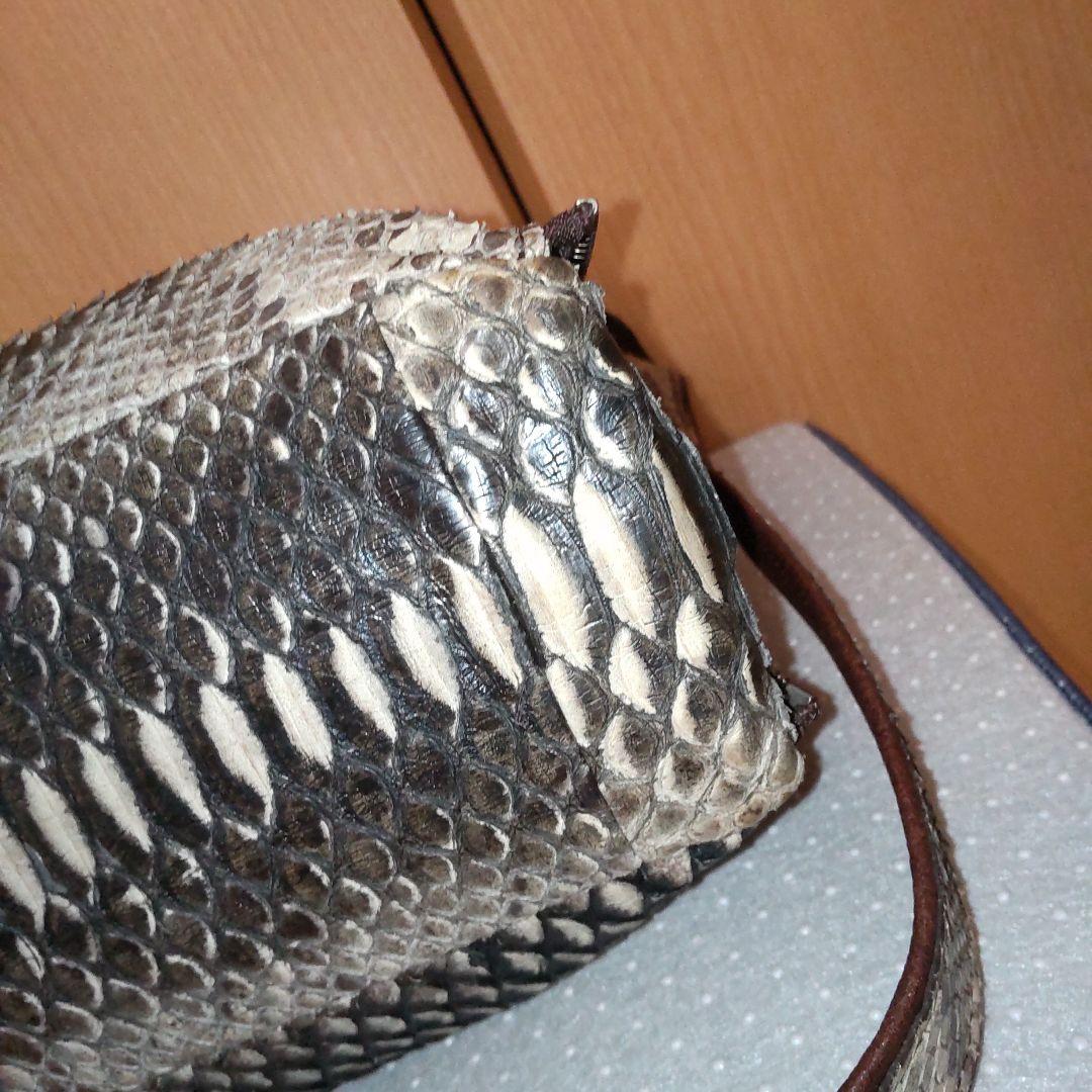 専用☆セール男女兼用☆高級皮革パイソン２wayショルダーバック試着程度の保管品