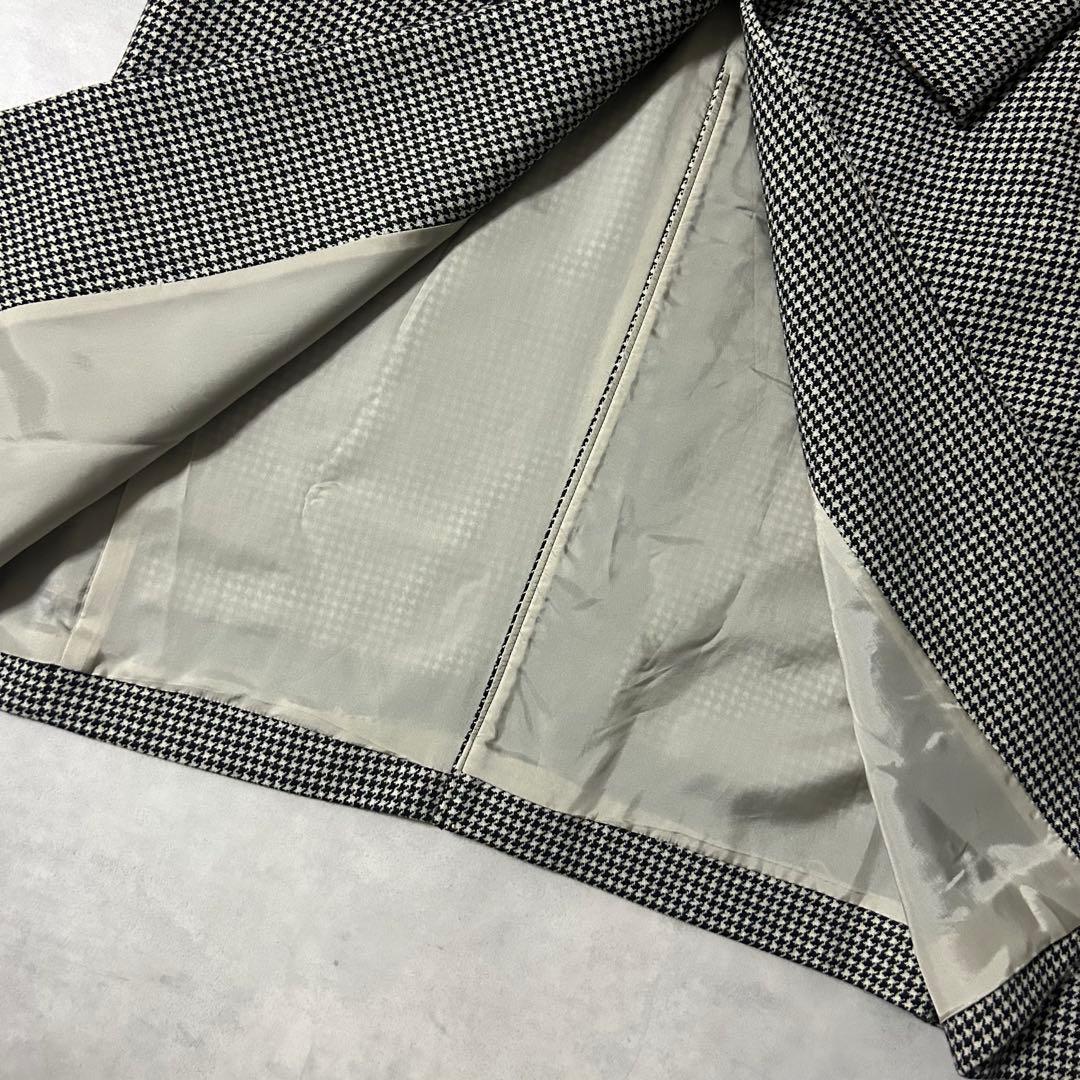 美品✨希少サイズ50（6L）23区 チェスターコート 千鳥格子 ロング丈 グレー