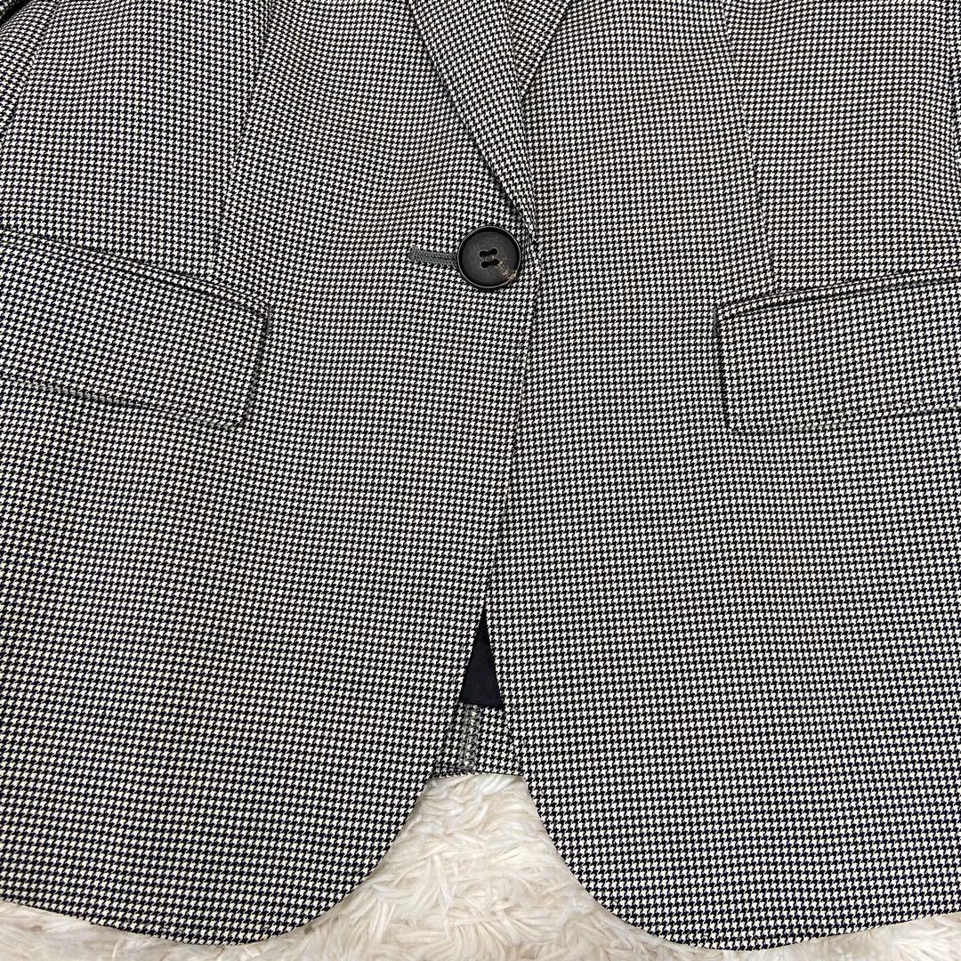 インディヴィ　スカートスーツ　イタリア高級生地 ロロピアーナ　シルク混　千鳥柄