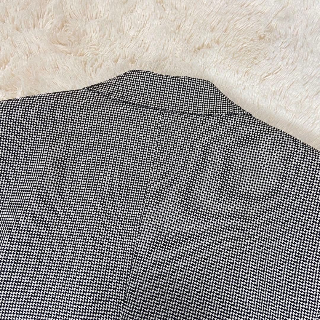 インディヴィ　スカートスーツ　イタリア高級生地 ロロピアーナ　シルク混　千鳥柄