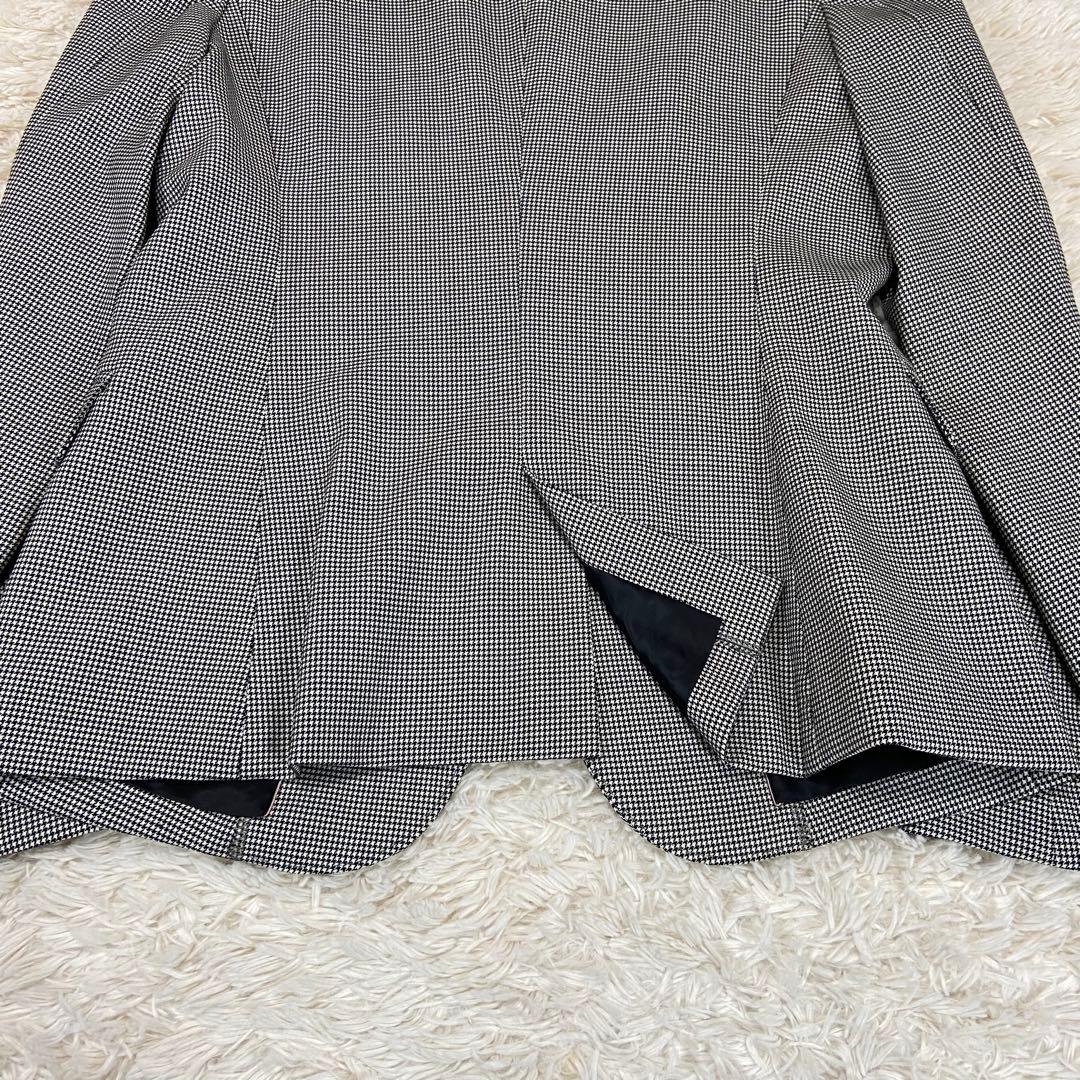 インディヴィ　スカートスーツ　イタリア高級生地 ロロピアーナ　シルク混　千鳥柄