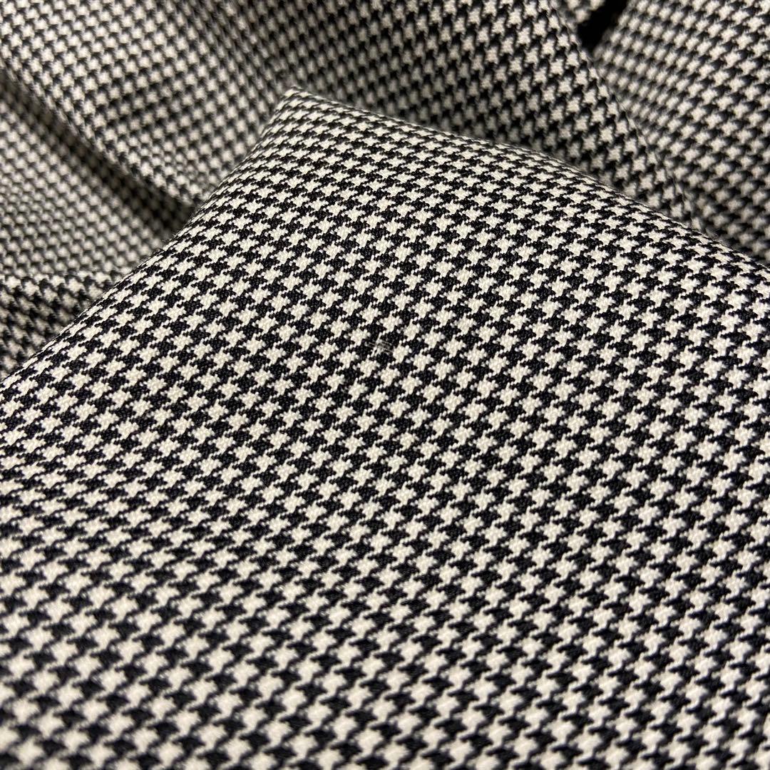 インディヴィ　スカートスーツ　イタリア高級生地 ロロピアーナ　シルク混　千鳥柄