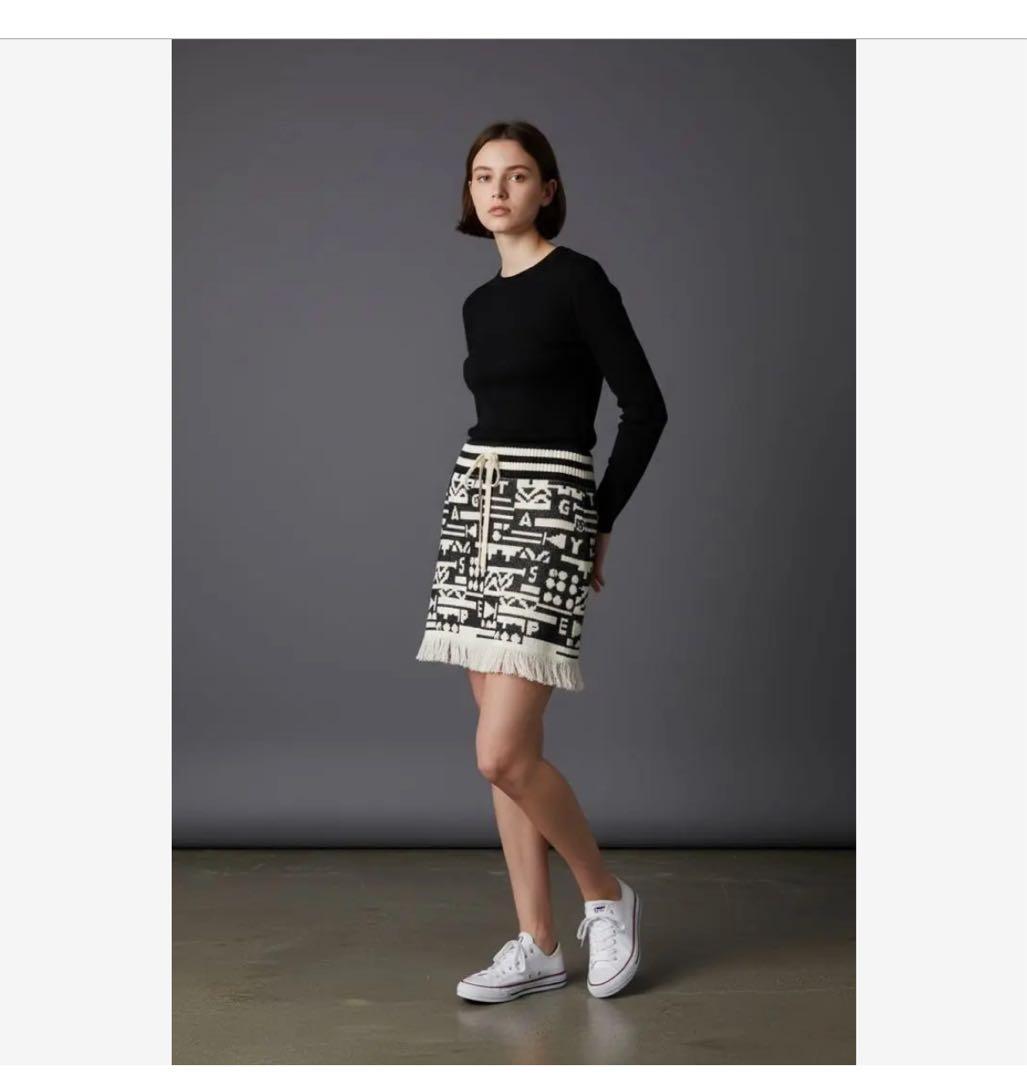 幾何学模様 フリンジ付きスカートパーリーゲイツ　新品未使用