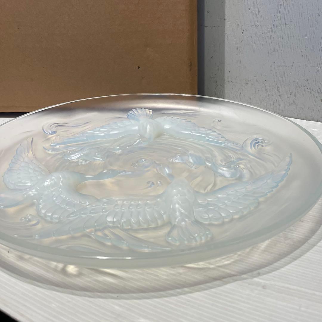 希少 オパールセントガラス エトラン（ETLING）大皿 鳥 魚 インテリア