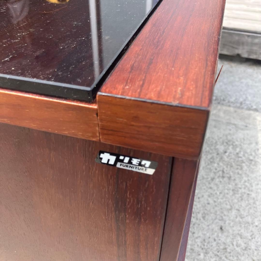 カリモク 引き出し付き 大型 木製センターテーブル ローテーブル ガラステーブル