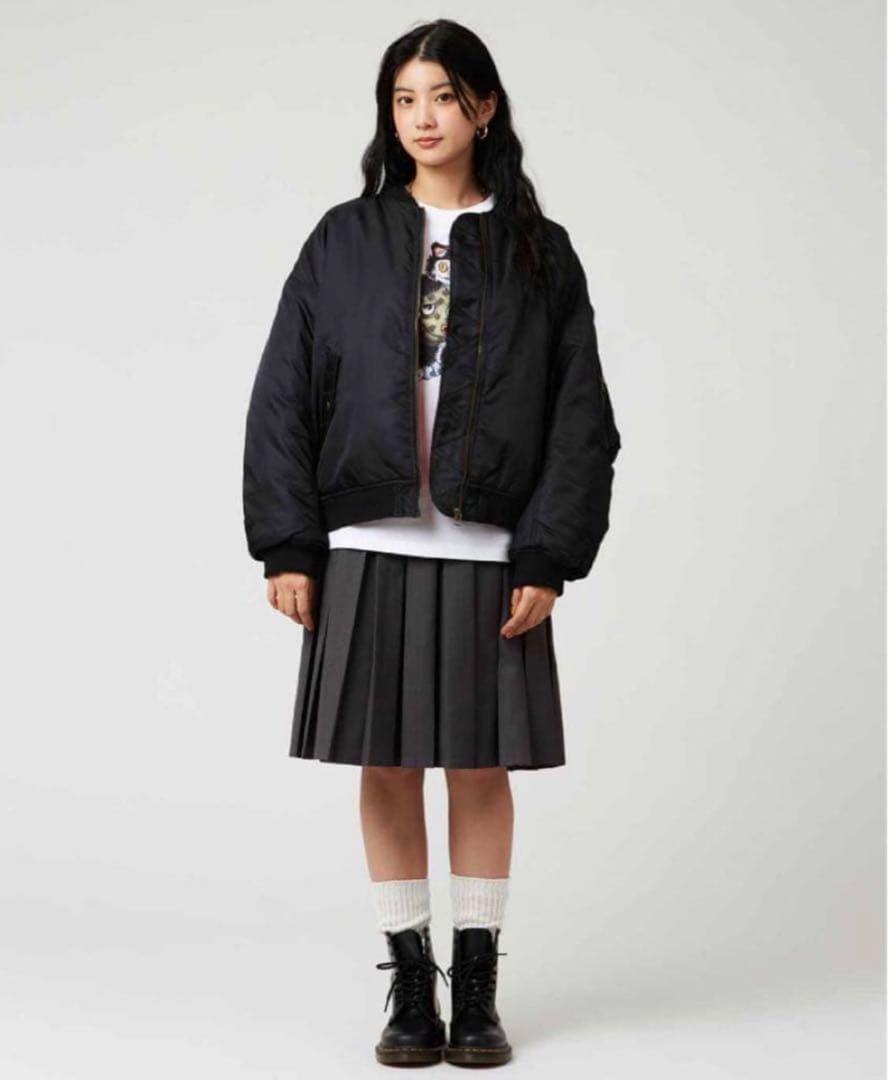 グラニフ　石黒亜矢子　MA-1 ジャケット　Mサイズ　猫舌茸　フライトジャケット