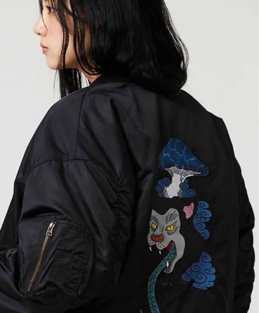 グラニフ　石黒亜矢子　MA-1 ジャケット　Mサイズ　猫舌茸　フライトジャケット