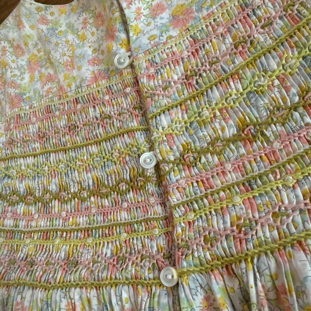 ボンポワン　ドレス　スモッキングワンピース　6y