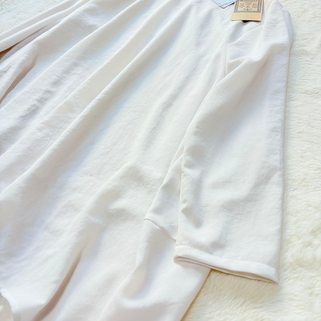 未使用タグ＊BEARDSLEY ビアズリー 後ろドレープTブラウス　Fサイズ