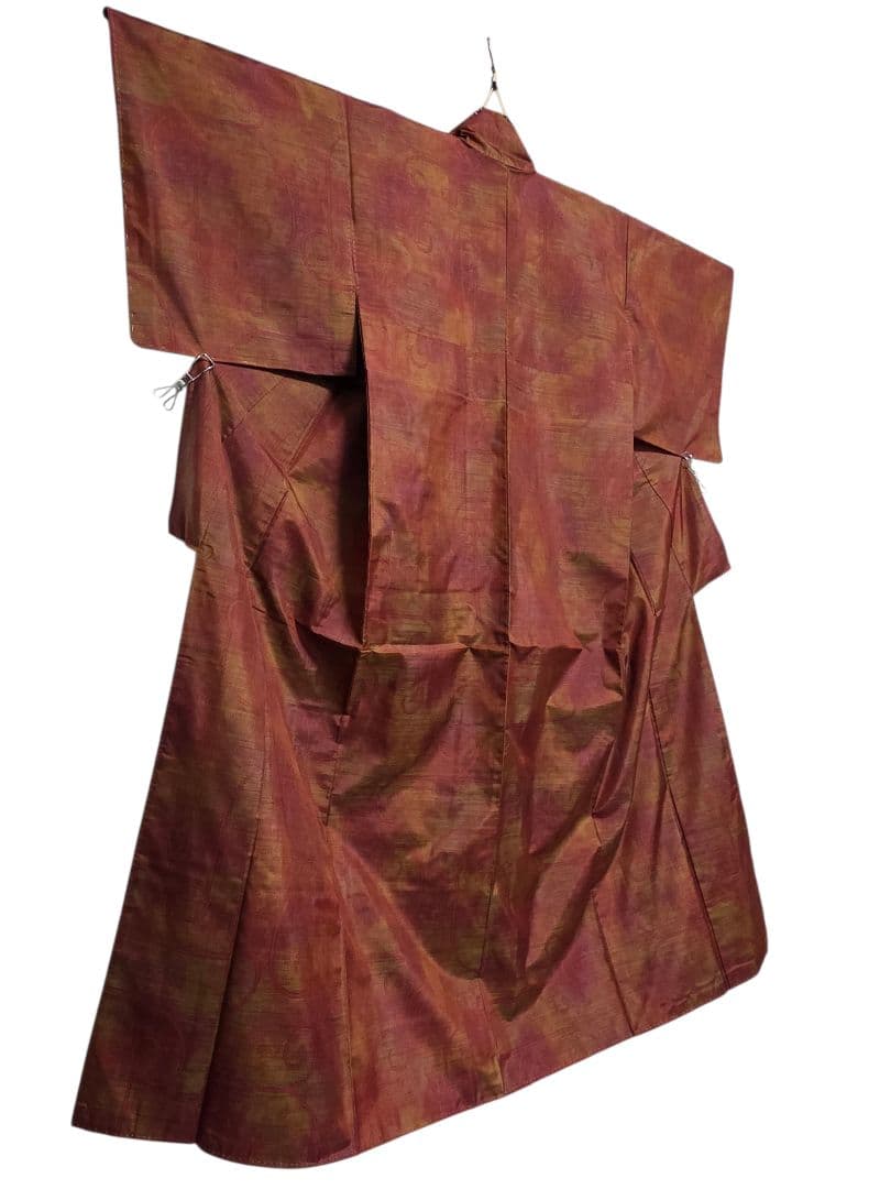 【七代目 都喜ヱ門】【手絣】未使用品 藤絹織物 大島紬 一元式 証紙 躾付き