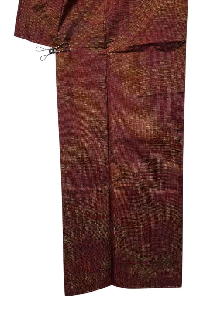 【七代目 都喜ヱ門】【手絣】未使用品 藤絹織物 大島紬 一元式 証紙 躾付き