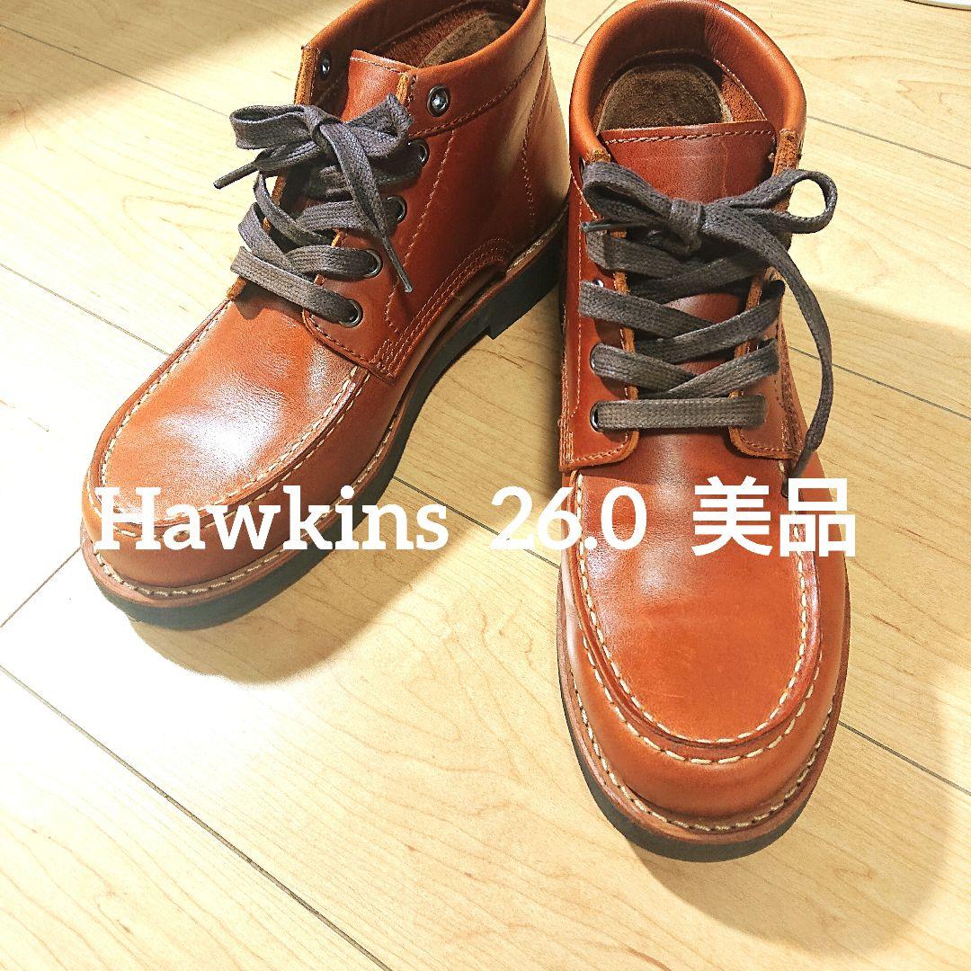 Hawkins モカシン ハイカット ブーツ 26.0cm ブラウン ホーキンス