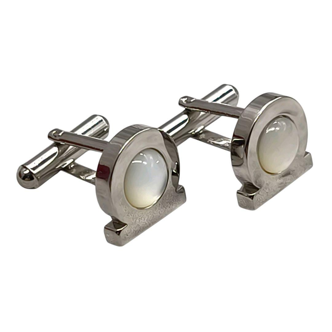 廃盤　極美品　サルヴァトーレ　フェラガモ　カフス　ガンチーニ　ムーンストーン