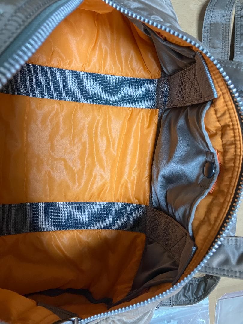 【中古】☆PORTER シルバーグレードラムバッグ ショルダーストラップ付き☆