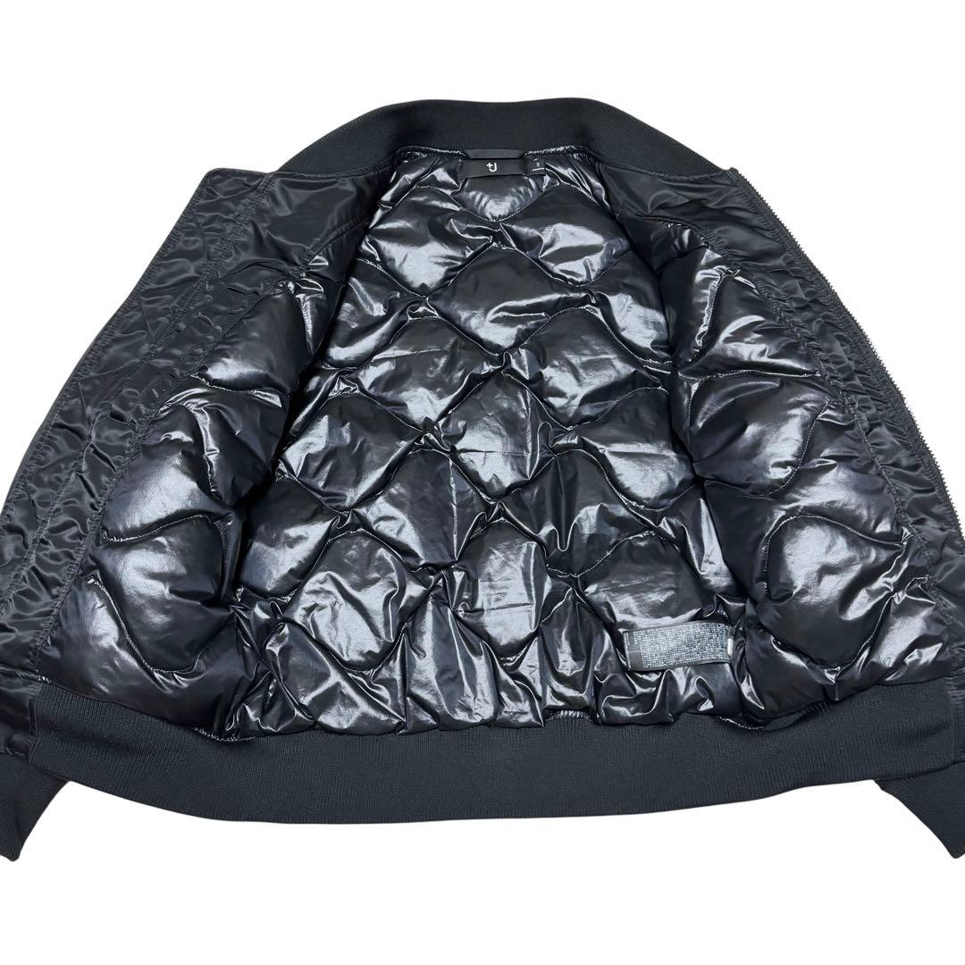 美品 UNIQLO +J ハイブリッドダウン オーバーサイズMA-1 S 黒
