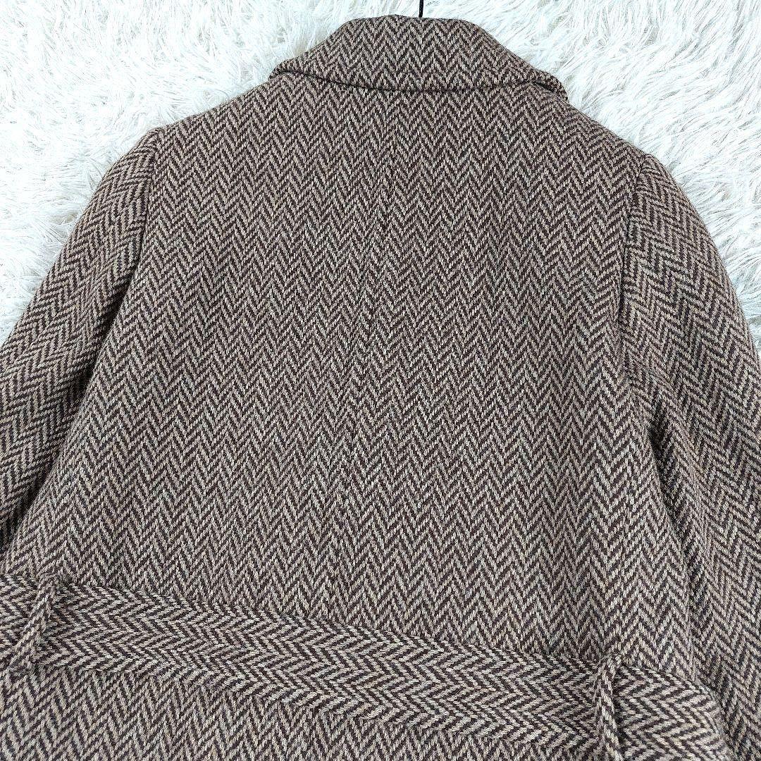 未使用級 ラルフローレン ツイード ヘリンボーン　肉厚ウール ダブルロングコート