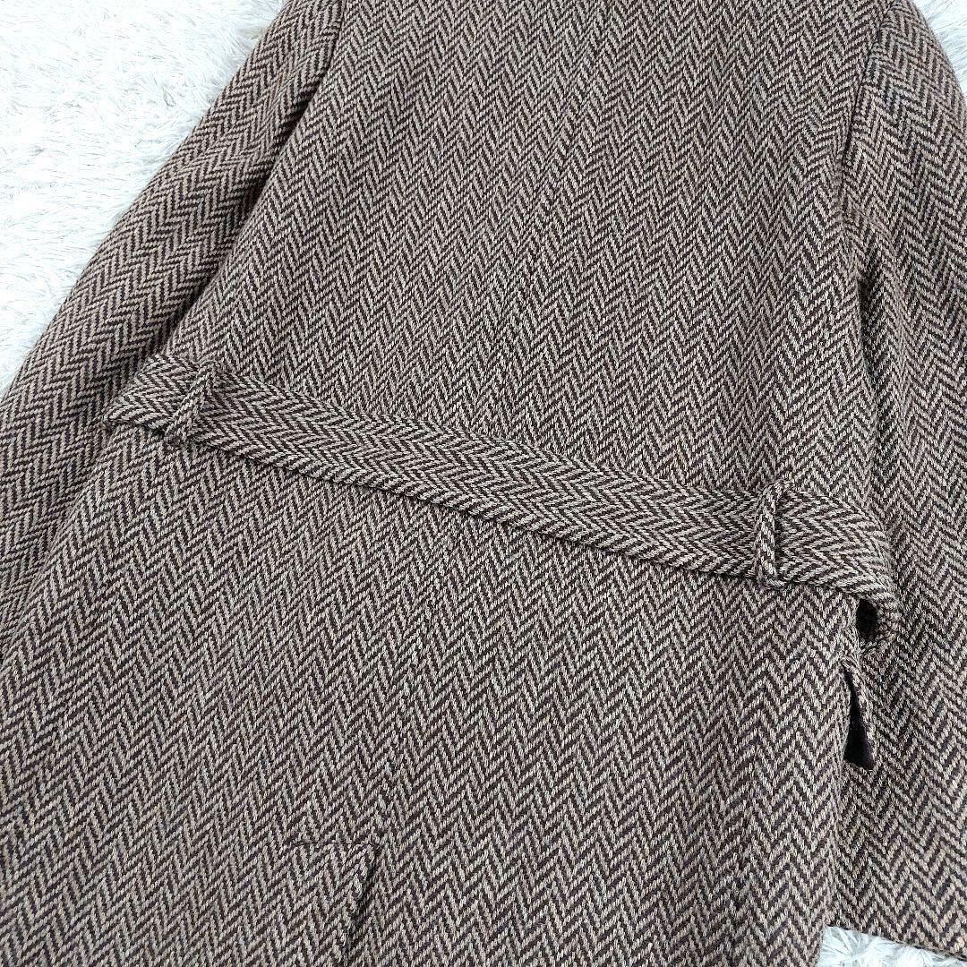 未使用級 ラルフローレン ツイード ヘリンボーン　肉厚ウール ダブルロングコート