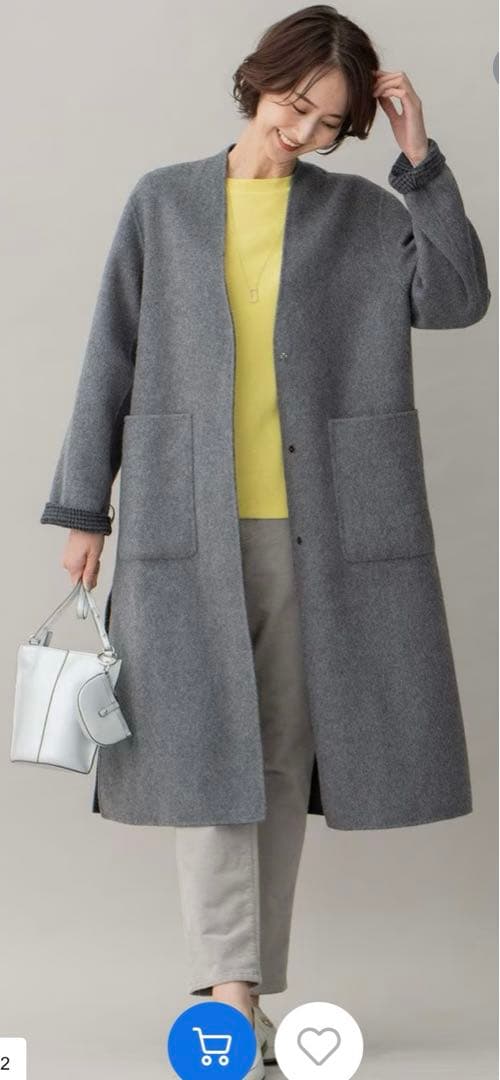 グレー グレンチェック柄 リバーシブル　コート