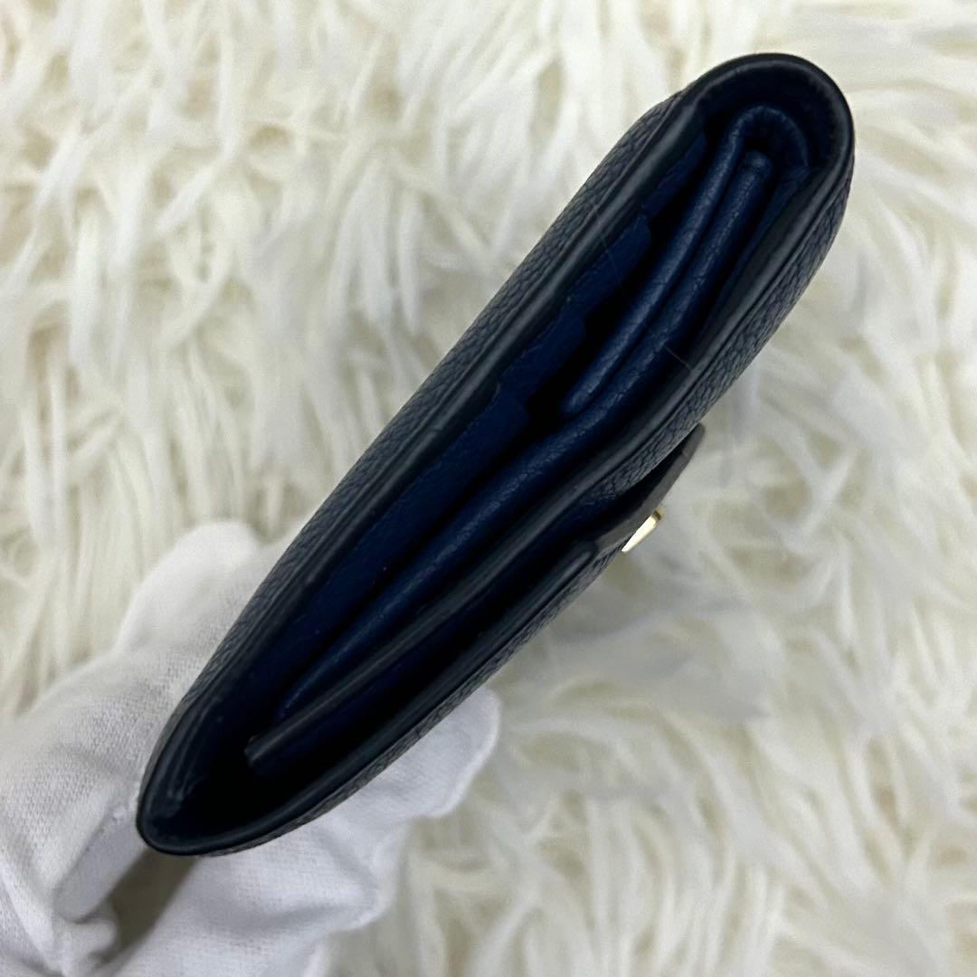 【美品】ICチップ内蔵 MIU MIU ミュウミュウ 三つ折り財布 ブルー系