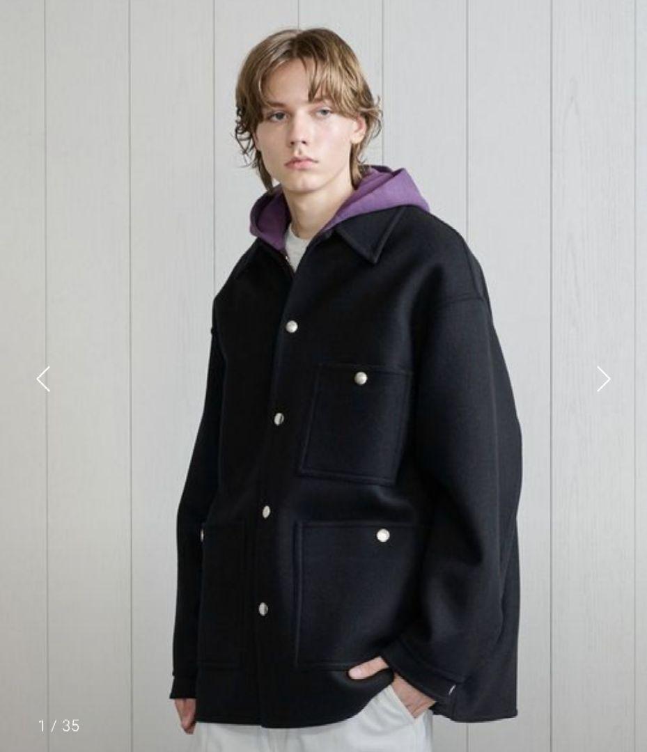 【新品】H BEAUTY&YOUTH メルトンカバーオール 黒 XS