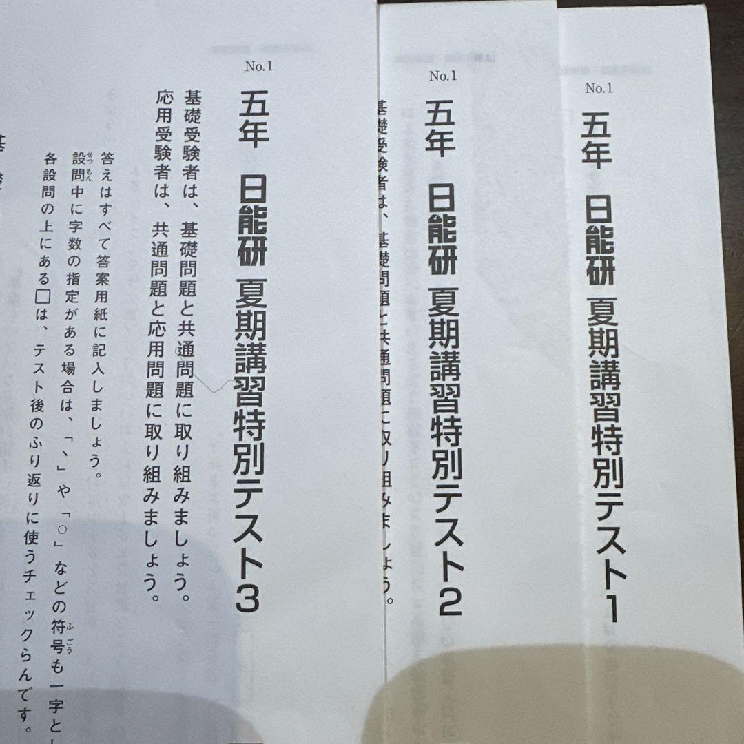 日能研5年生　2023年度育成テスト　前期&後期&春夏冬講習特別テストフルセット