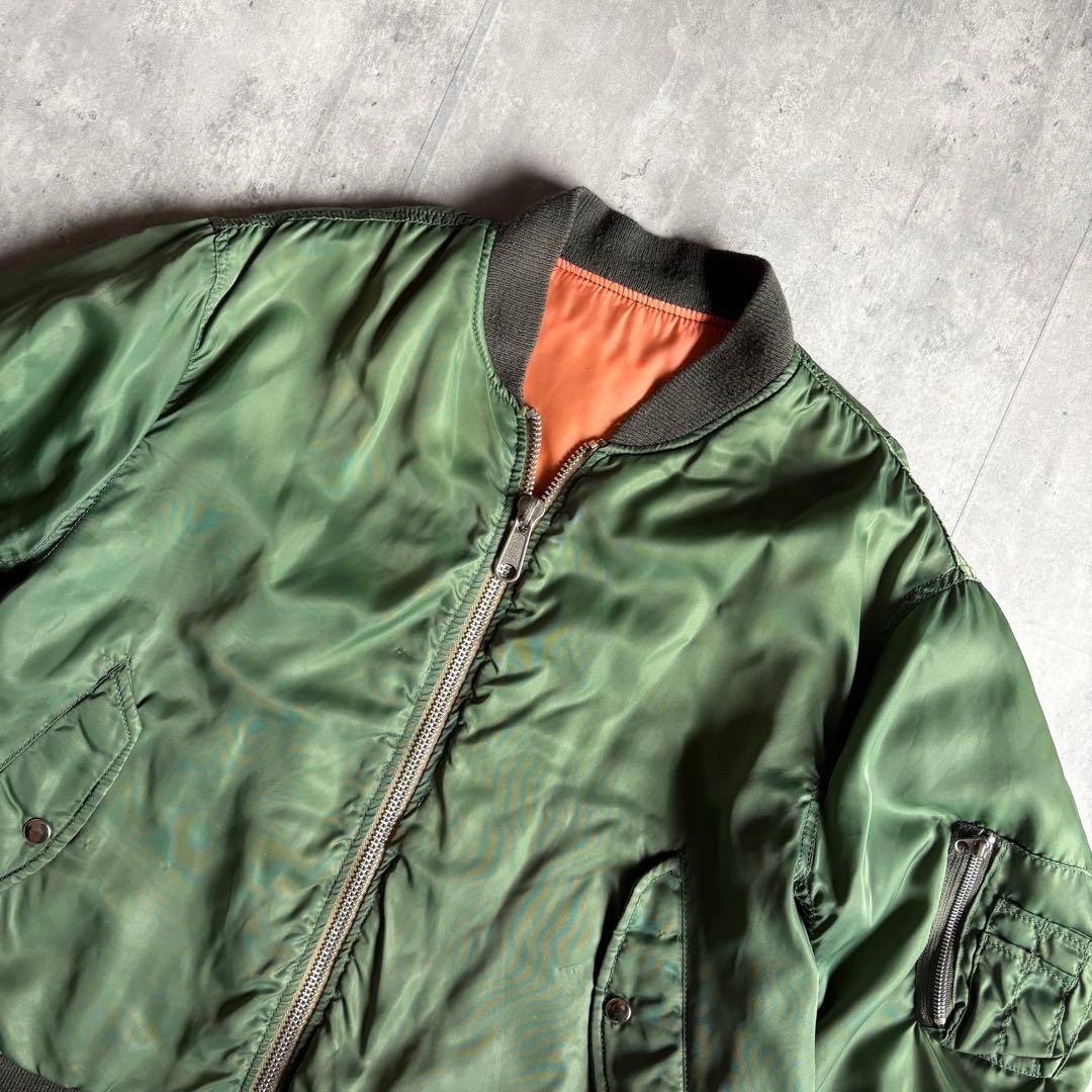 【90s vintage】MA-1 フライトジャケット　リバーシブル　短丈　古着