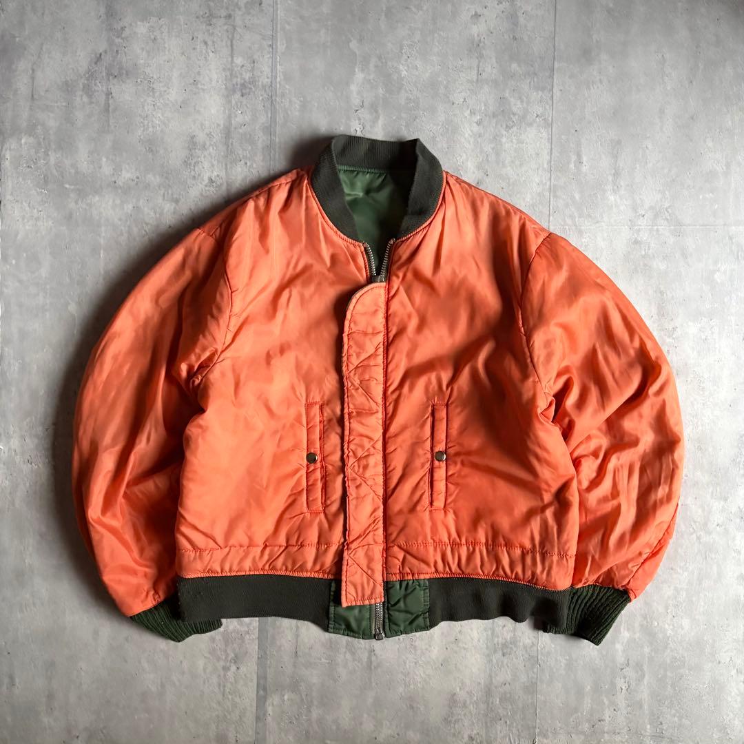 【90s vintage】MA-1 フライトジャケット　リバーシブル　短丈　古着